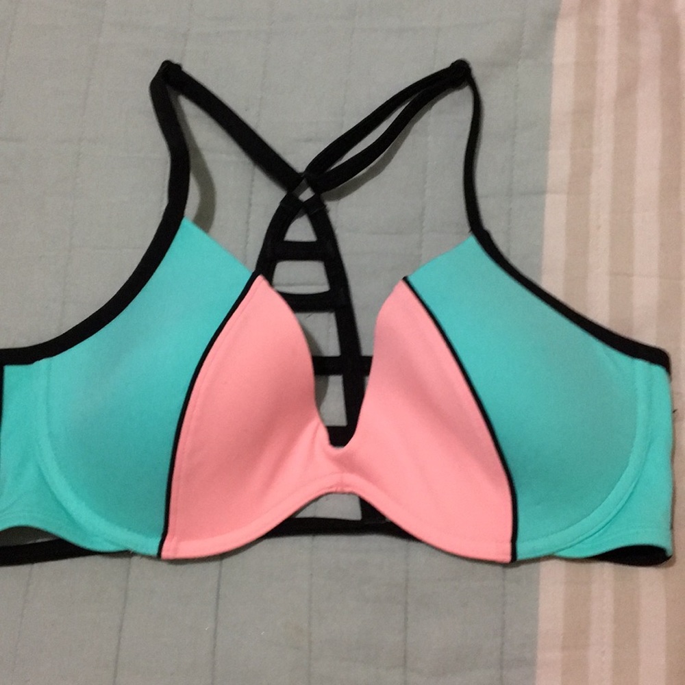 PINK Sz large bathing suit top